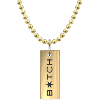 I swear Rectangle Pendant - bitch