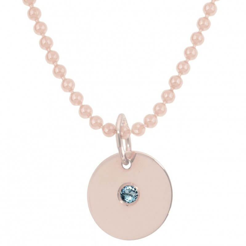 Rose Gold Birthstone - March- Aquamarine copy