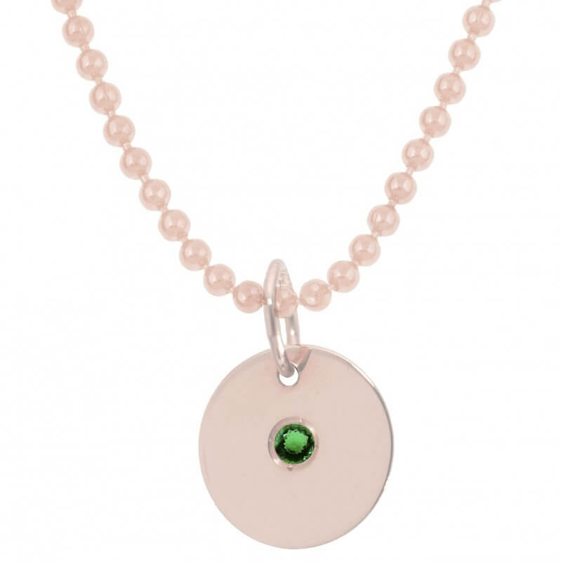 Rose Gold Birthstone - May- Emerald