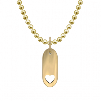 Classic Necklace Pill yellow gold heart cut out