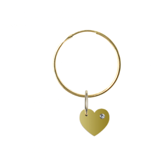 Gold heart earring
