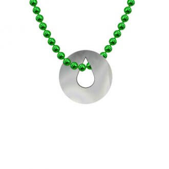 Green chain silver cutout tear
