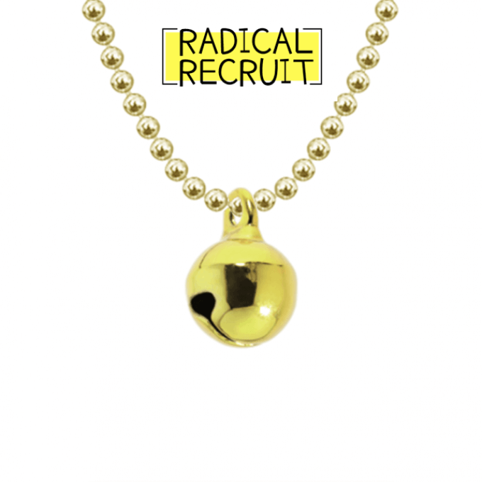 Radical X ALLUMER Bell Necklace - Yellow ball chain and gold colour bell necklace - Allumer is teaming up with Radical Recruit Charity. £5 of every Radical bell necklace goes towards a Radical. Radical X ALLUMER Bell Necklace - Yellow ball chain and gold colour bell necklace - Allumer is teaming up with Radical Recruit Charity. £5 of every Radical bell necklace goes towards a Radical.