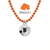 Maggie's x Allumer Bell Necklace. orange chain with a silver colour bell Maggie's x Allumer Bell Necklace. orange chain with a silver colour bell